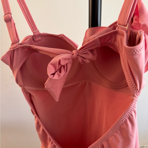 PENTI One-Piece Swimsuit Girls Size M Mystic Rose Swimwear Ruffled Swimsuit - Picture 5 of 9